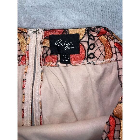 ECI New York Women’s All Over Embroidery Midi Length Skirt 10 - Picture 7 of 7